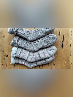 Cozy Grippy Knit Socks - Pack of Neutral Patterned Socks